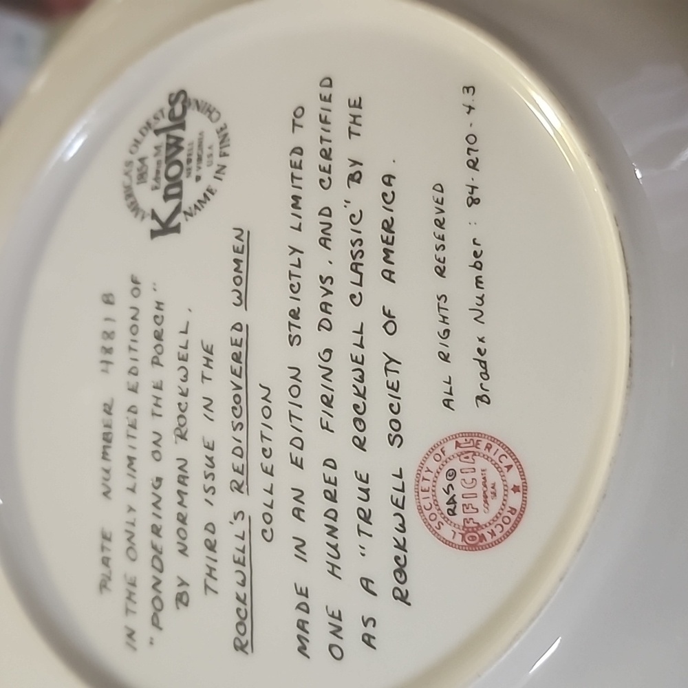 NORMAN ROCKWELL COLLECTOR PLATE. - Picture 3 of 3